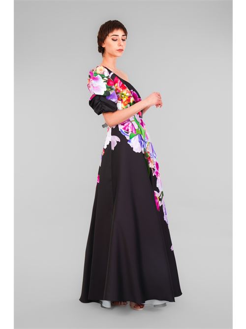 Abito in mikado fantasia D'Andrea collection | 25043B W MULTICOLOR